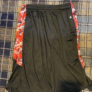 Black and red Badger shorts